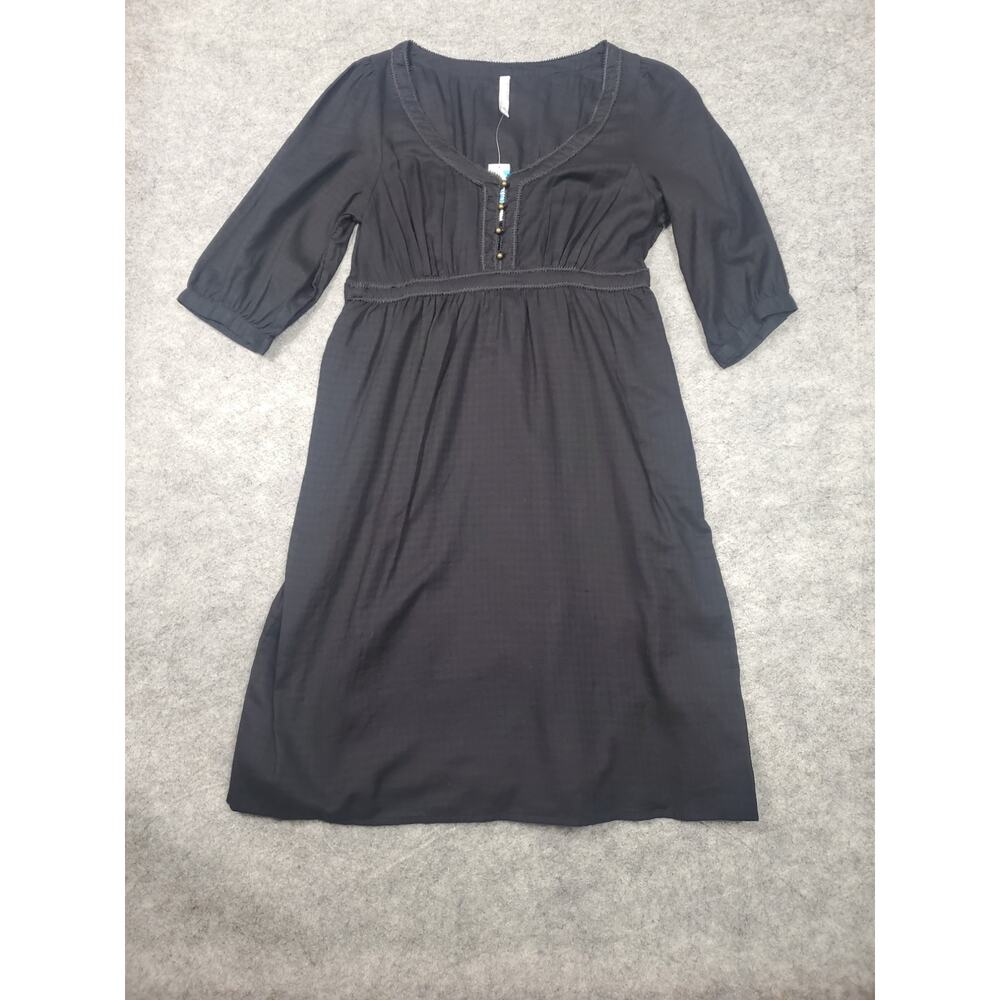 NWT Old Navy Women's Small Black Peasant Dress Lightweight Pockets